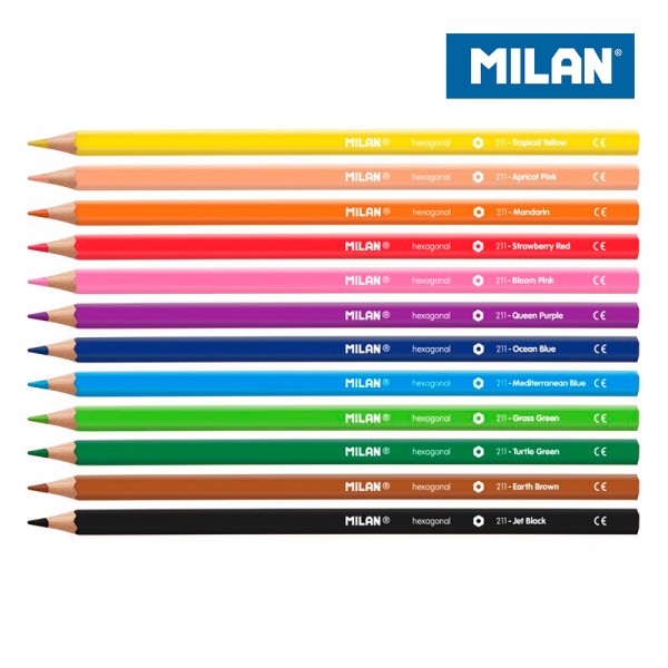 Pack con 12 lapices de colores milan (pack 4 unidades)
